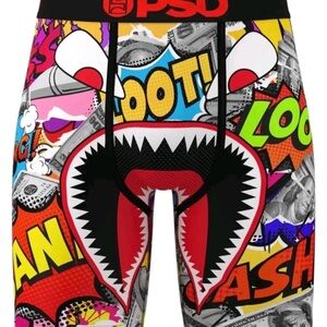 PSD Men's Comic Graphic Boxer Briefs - Red, Black, Yellow